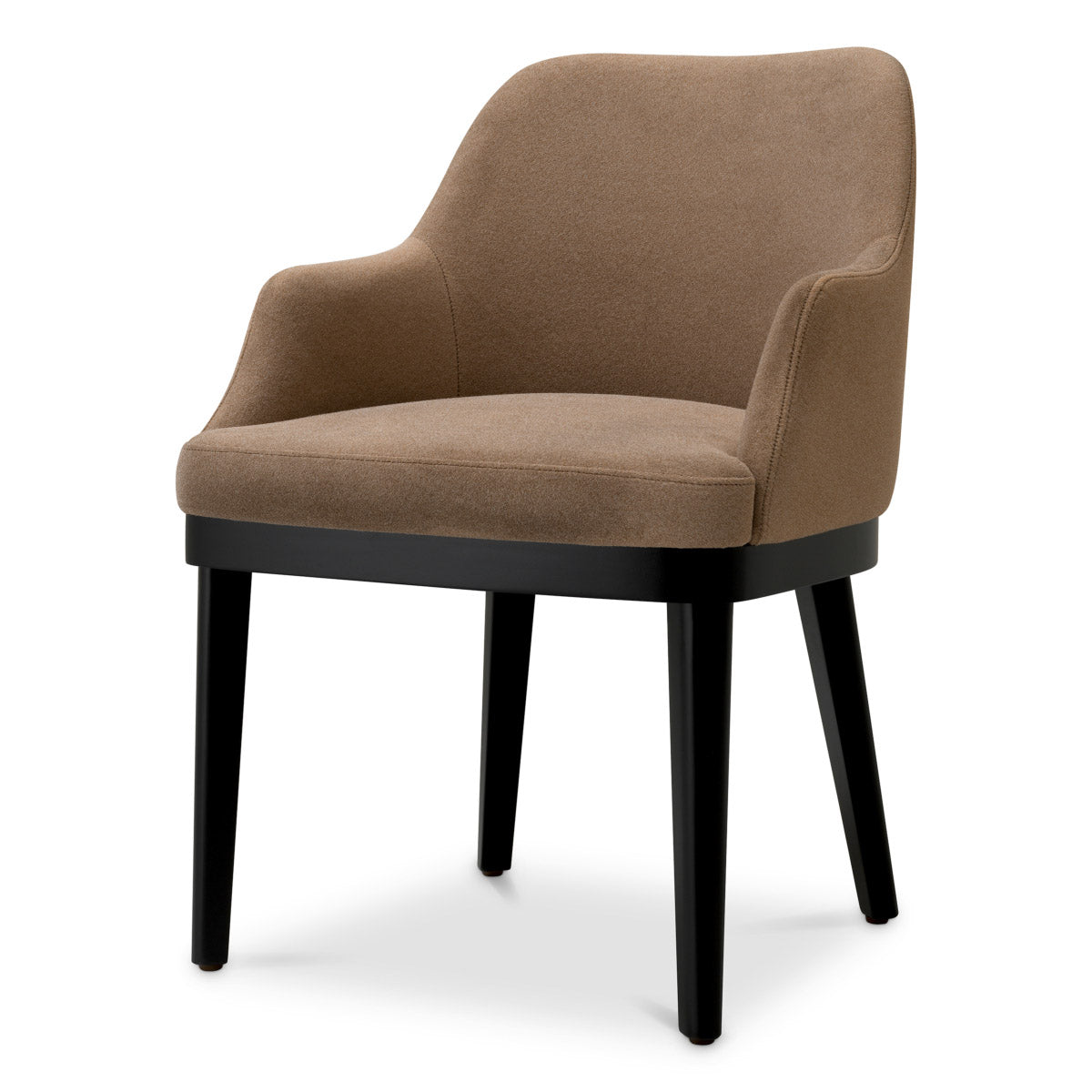 Dining Chair Costa with shelf Sabino brown | black legs 100% polyester Chairs & Sofas A119604 2