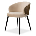 Dining Chair Camerota Sabino beige | walnut finish back | black legs 100% polyester Chairs & Sofas A119654 18