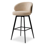 Bar Stool Camerota Sabino beige | walnut finish back | black legs | swivel 100% polyester Chairs & Sofas A119669 16