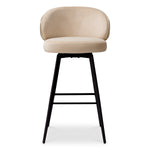 Bar Stool Camerota Sabino beige | walnut finish back | black legs | swivel 100% polyester Chairs & Sofas A119669 3