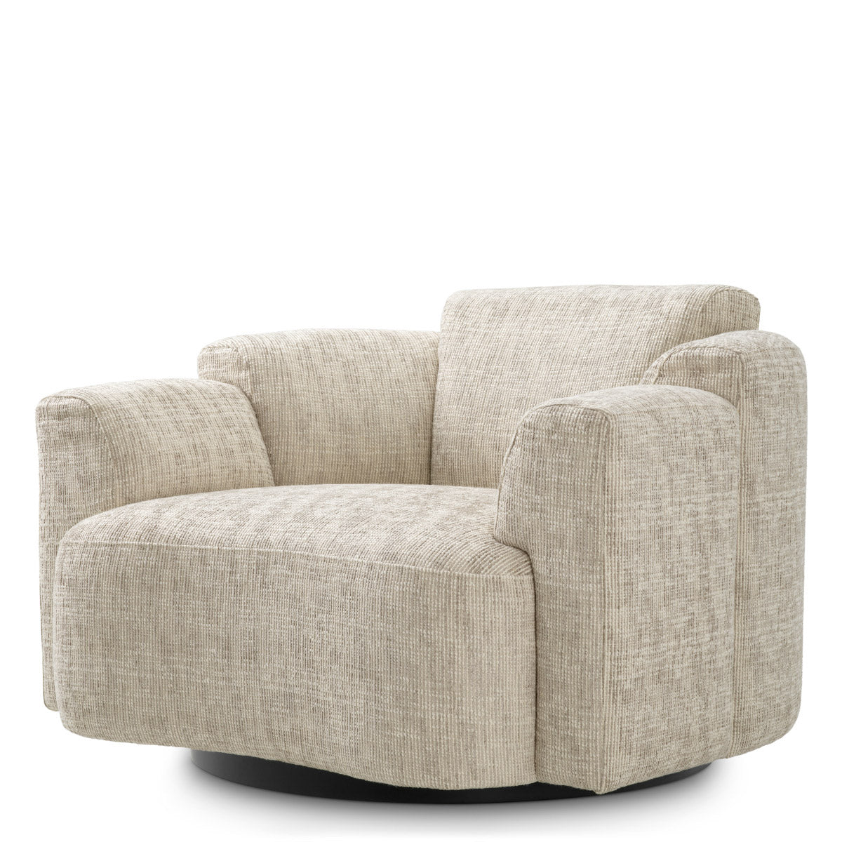 Swivel Chair Marbella Creststone beige | black swivel base 42% polyester | 29% acrylic | 26% viscose | 3% wool Chairs & Sofas A119785 2
