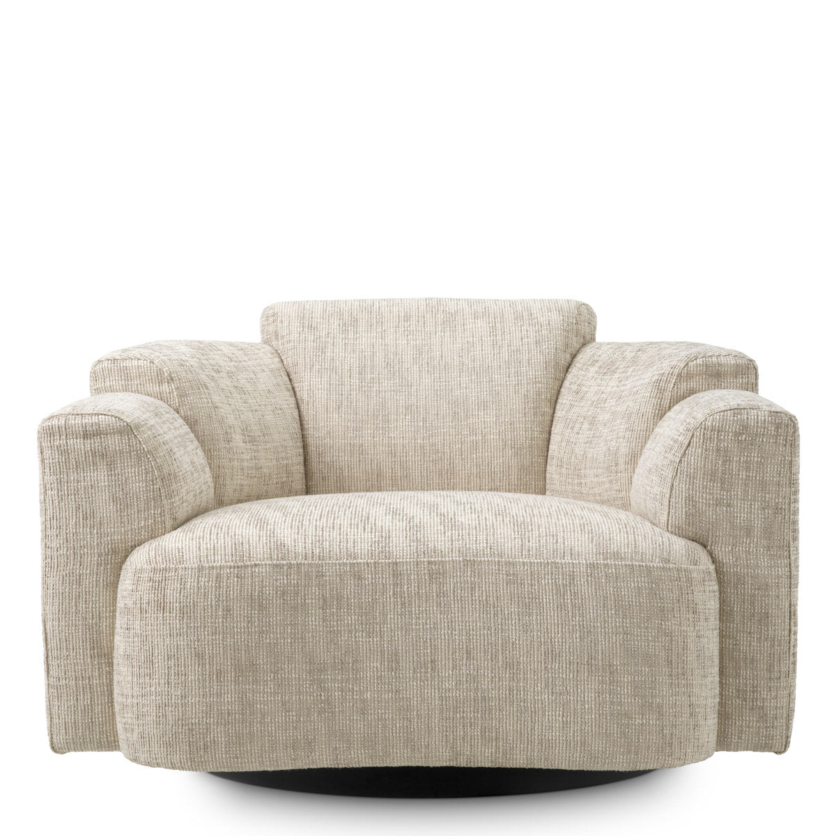 Swivel Chair Marbella Creststone beige | black swivel base 42% polyester | 29% acrylic | 26% viscose | 3% wool Chairs & Sofas A119785 4