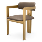 Dining Chair Donato Brushed brass finish | seymore truffle 100% leather Chairs & Sofas A120935