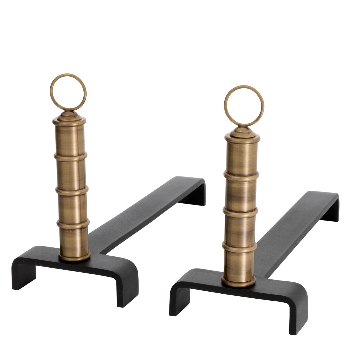 Eichholtz Andiron Vauxbons set of 2 perfect to enframe both modern and traditional fireplaces. By keeping the fire wood from the