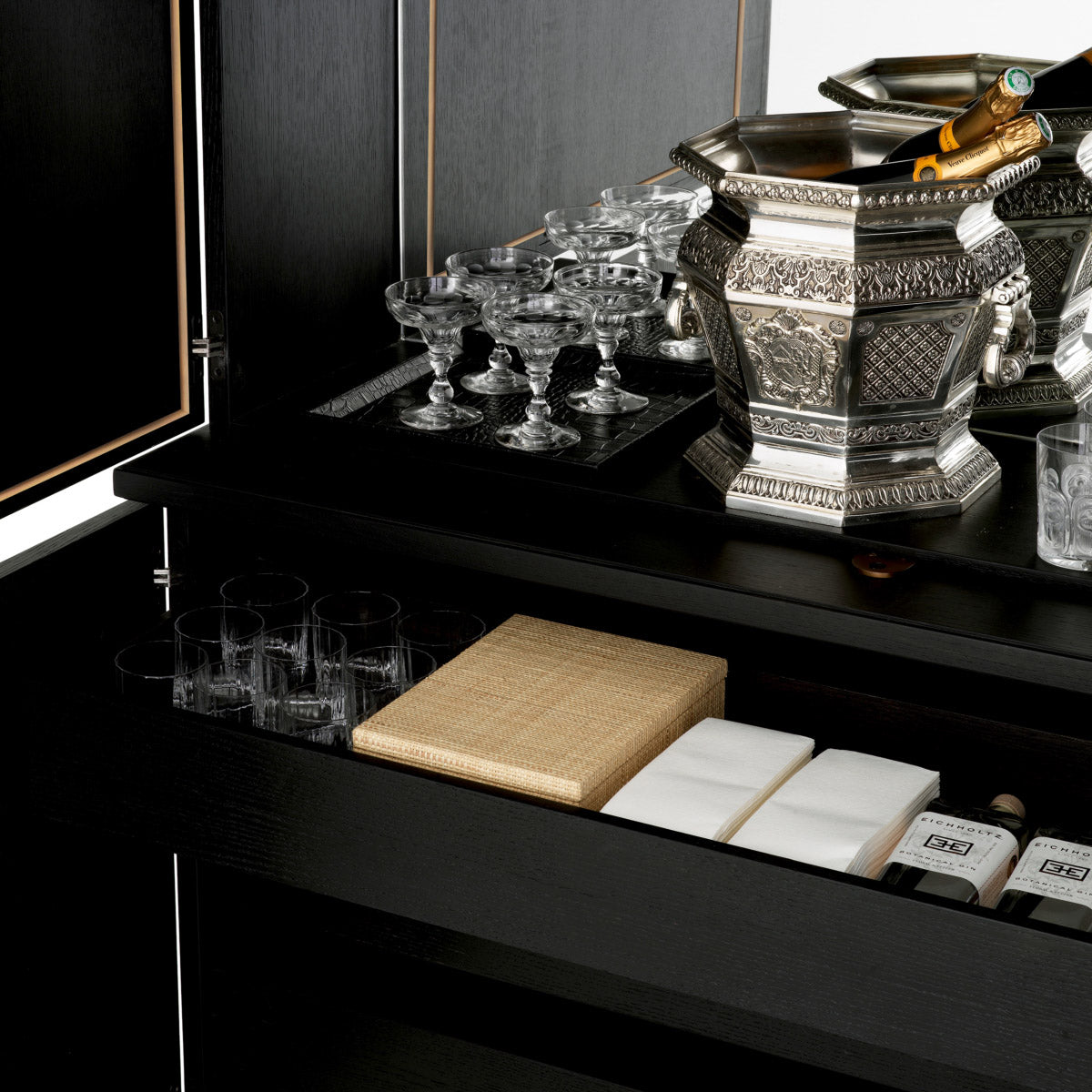 Eichholtz Bar cabinet Kellam intricate hardware designs that adorned historical furniture pieces . Drawing from the architectural grande...