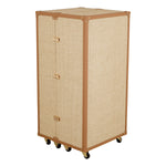 Eichholtz Bar Cabinet Martini Bianco tan leather look complements the overall aesthetic. Redefine your wine storage experience with the e...