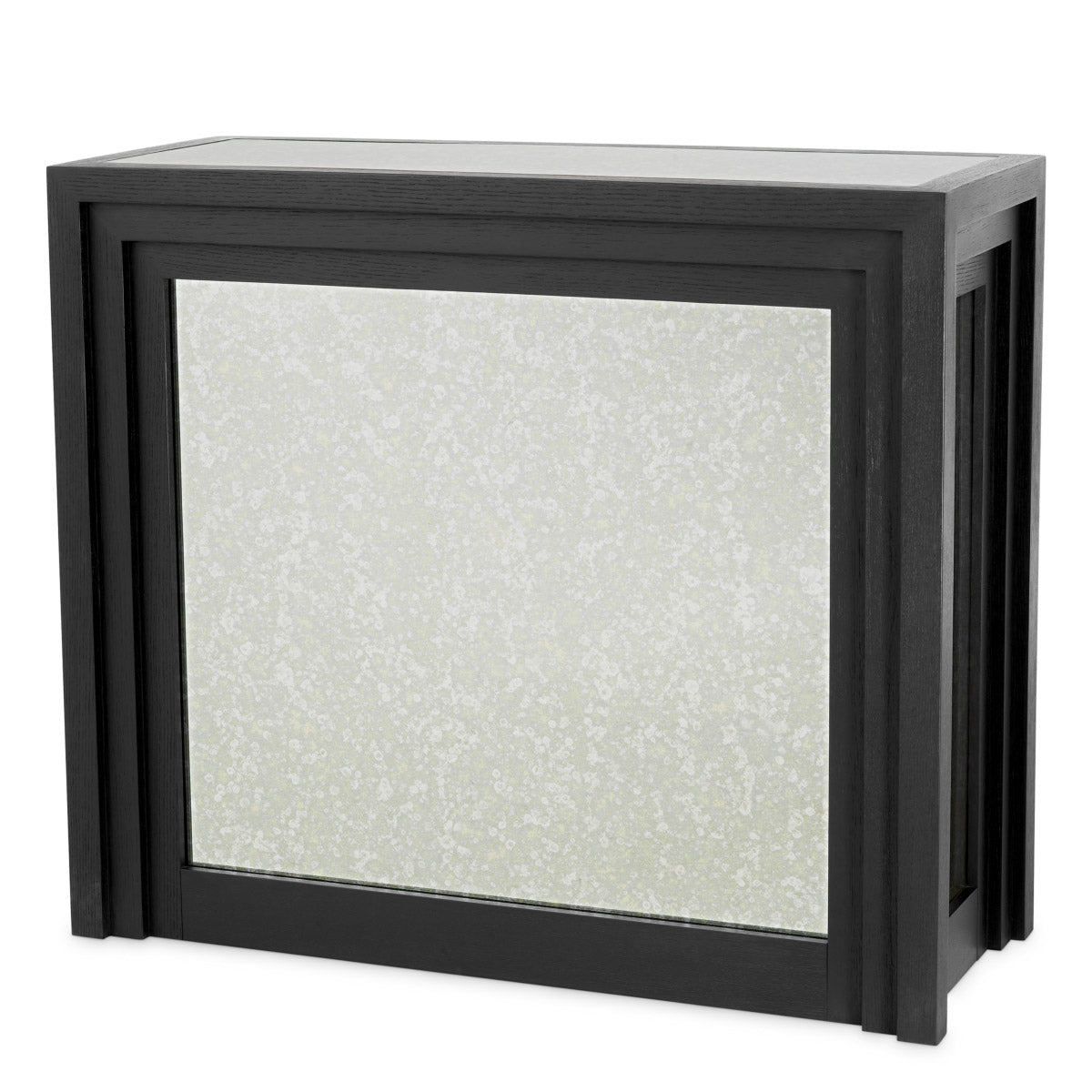 Eichholtz Bar Metropolitan with a open-grain veneer and an antiqued mirror. Its design seamlessly blends into your modern