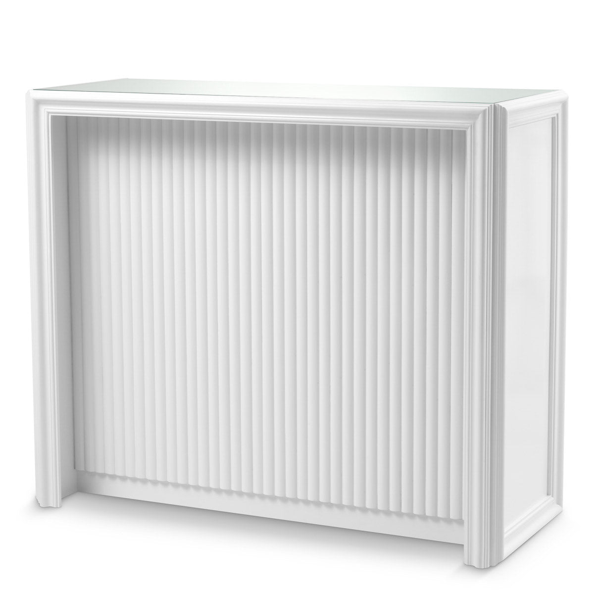Eichholtz Bar Roland Immerse yourself in contemporary elegance with the Roland bar in semi-gloss white. This stunning piece