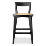 Eichholtz Bar Stool Alvear black finish that exudes timeless sophistication. The exquisite rattan cane webbing infuses a touch of
