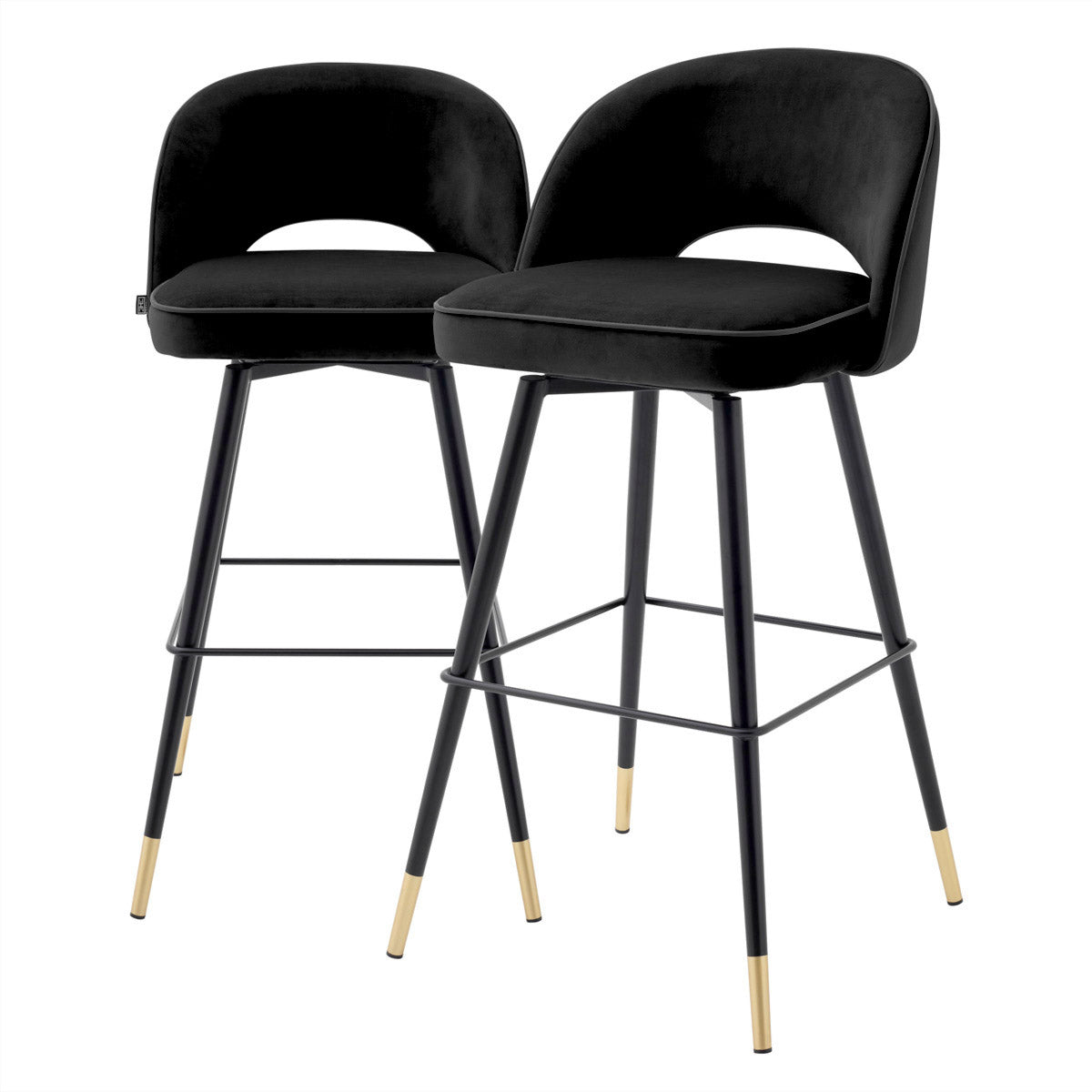 Eichholtz Bar Stool Cliff Create a wow-worthy interior with the Cliff Bar Stool in Roche black velvet, that comes