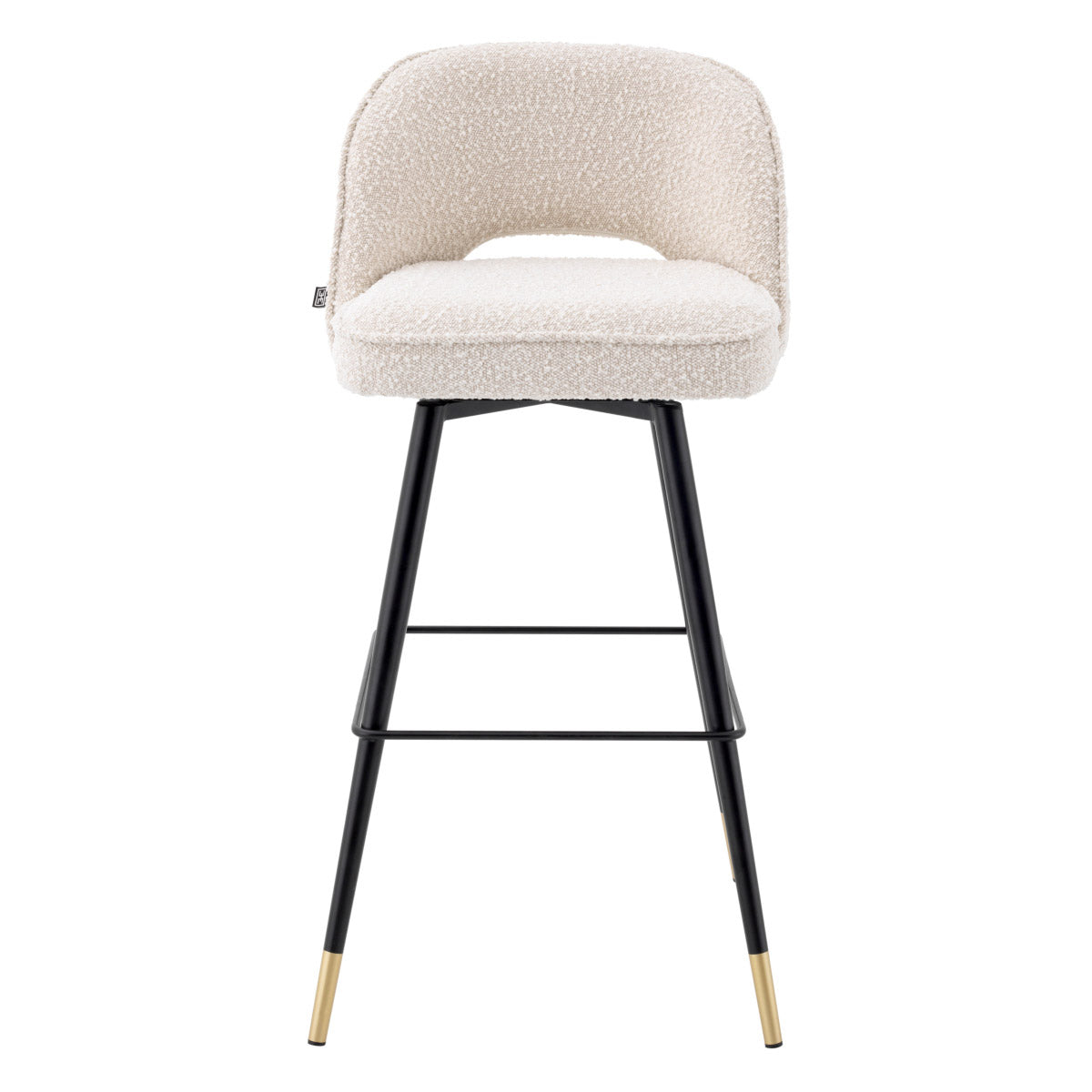 Eichholtz Bar Stool Cliff an armless back that is open at the bottom before the seat. Bar Stool Cliff