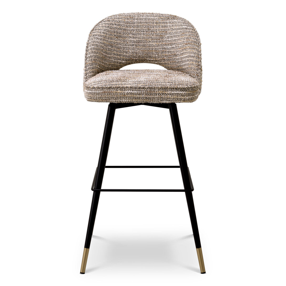 Eichholtz Bar Stool Cliff stool holds an armless back that is open at the bottom before the seat. Combine