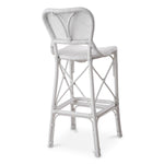 Eichholtz Bar Stool Colony The white finish accentuates the intricate rattan design, adding an air of elegance to your