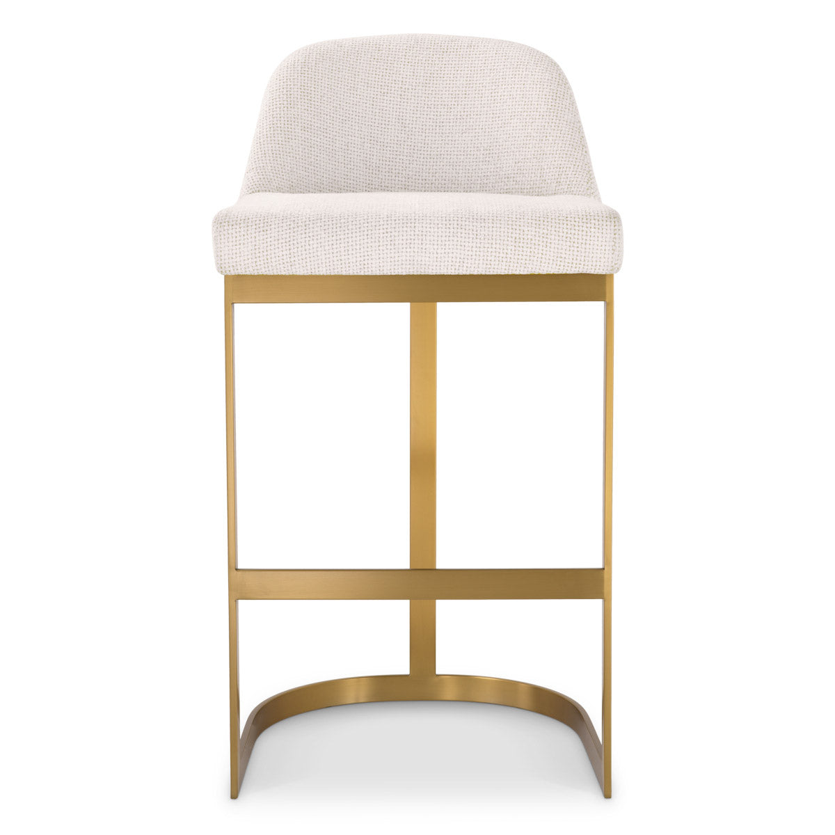 Eichholtz Bar Stool Condos bar stool is elevated with a brushed brass finish, adding a touch of sophistication to