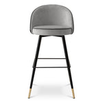 Eichholtz Bar Stool Cooper set of 2 grey piping, these bar stools exude an air of lavishness. The swivel seats offer a