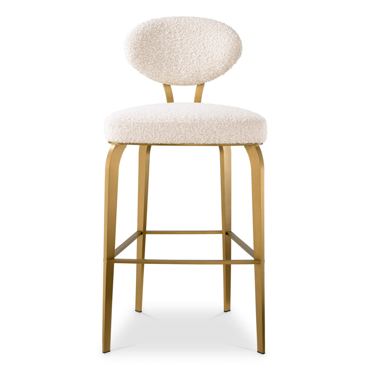 Eichholtz Bar Stool Dorrego its slim and elegant stainless-steel frame with a brushed brass finish adds a touch of