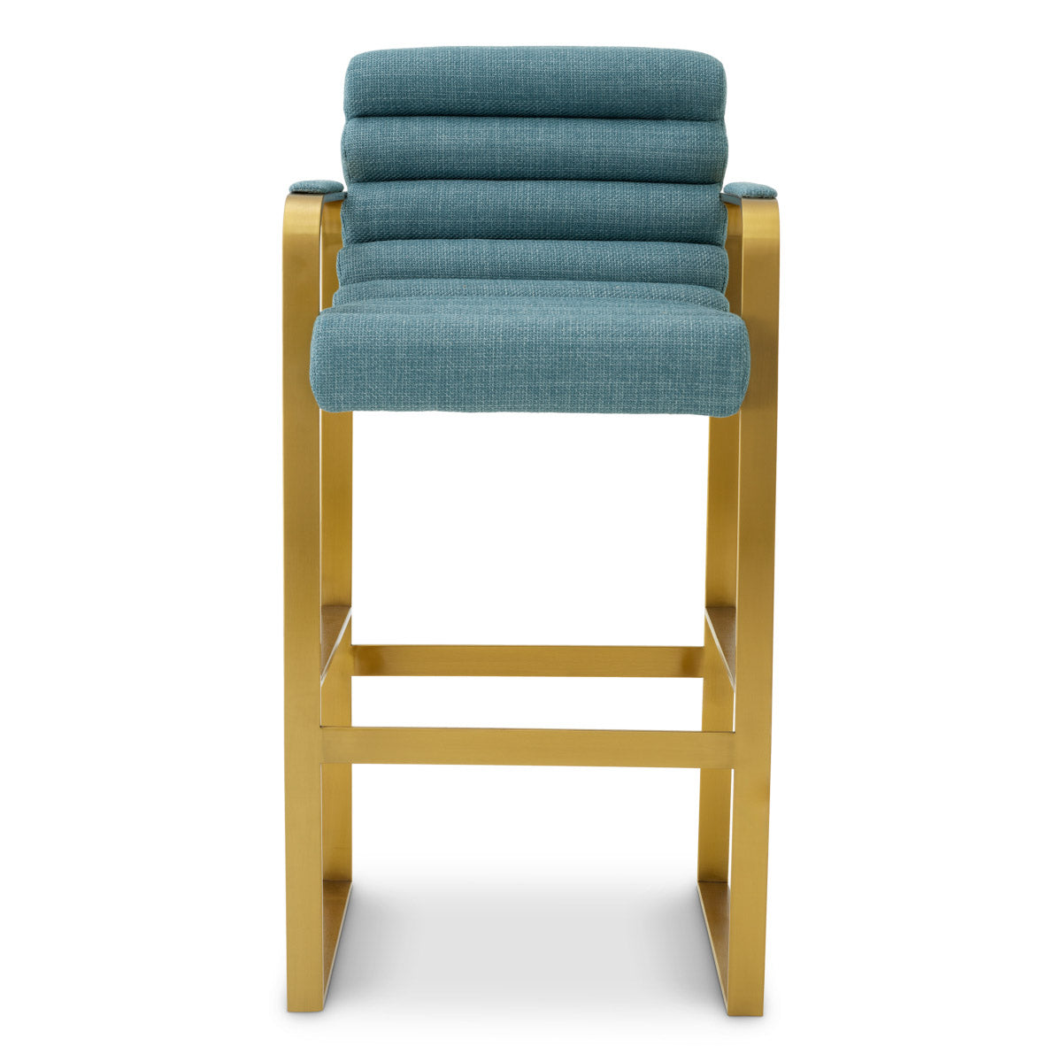 Eichholtz Bar Stool Olsen luxurious blue, making it a colorful item that infuses an exclusive vibe into any living