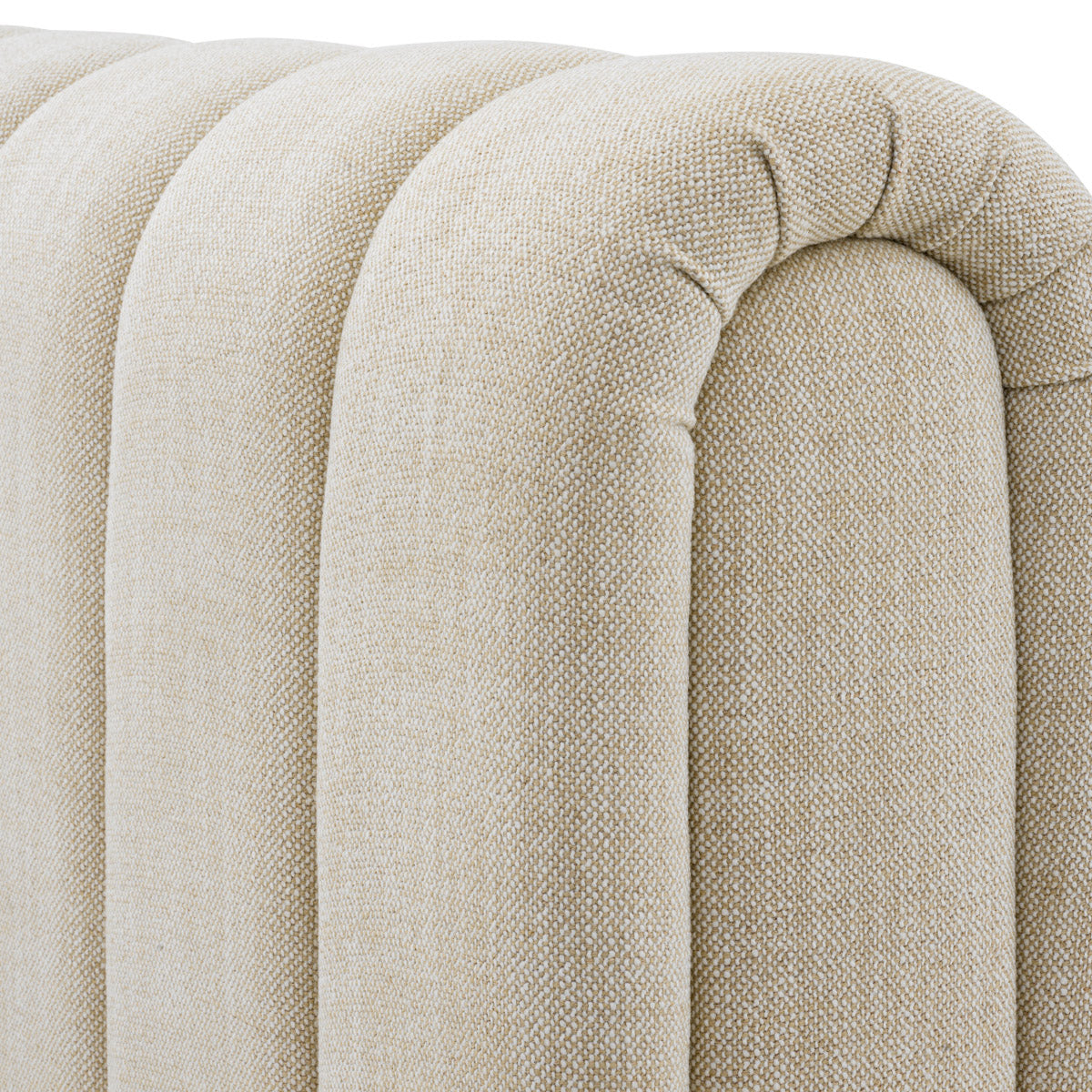 Eichholtz Bed Frame Kayden Queen size Frame. Drenched in luxurious Albury beige fabric, this bed fuses elegance with modern comfort. Its