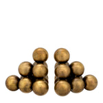 Eichholtz Bookend Carioca set of 2 a vintage brass finish, each bookend looks like a stack of marbles. Bookend Carioca set