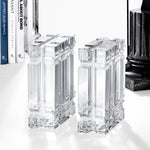 Eichholtz Bookend Linea set of 2 impressive Doric columns of ancient Greek temples, these sturdy bookends of crystal glass add timeless