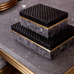 Eichholtz Box Seaside L Adorned with mixed resin patterns in elegant black and grey, this box not only offers