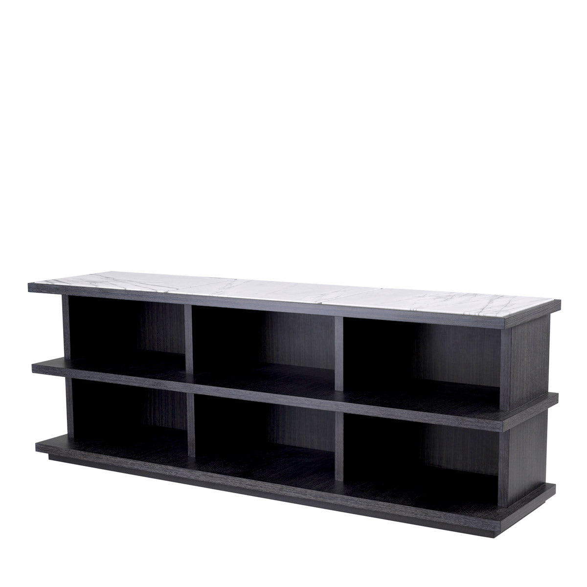 Eichholtz Cabinet Miguel L The charcoal grey oak veneer Miguel Dresser with Italian bianco lilac marble top will look