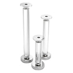 Eichholtz Candle Holder Chapman set of 3 Holders. Made of crystal glass and metal with a nickel finish, these sophisticated candle holders