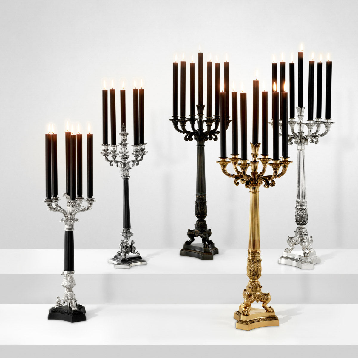 Eichholtz Candle Holder Jefferson on your living room mantel or console table. Its classic design and polished brass finish