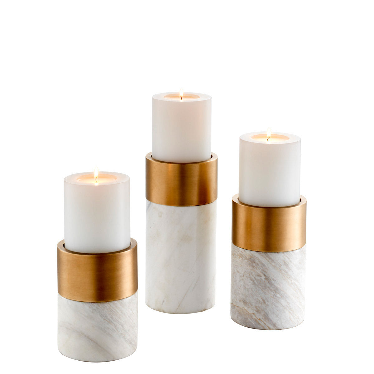 Eichholtz Candle Holder Sierra set of 3 Mixed materials add refinement to the simple design of this 3-piece set of Sierra Candle