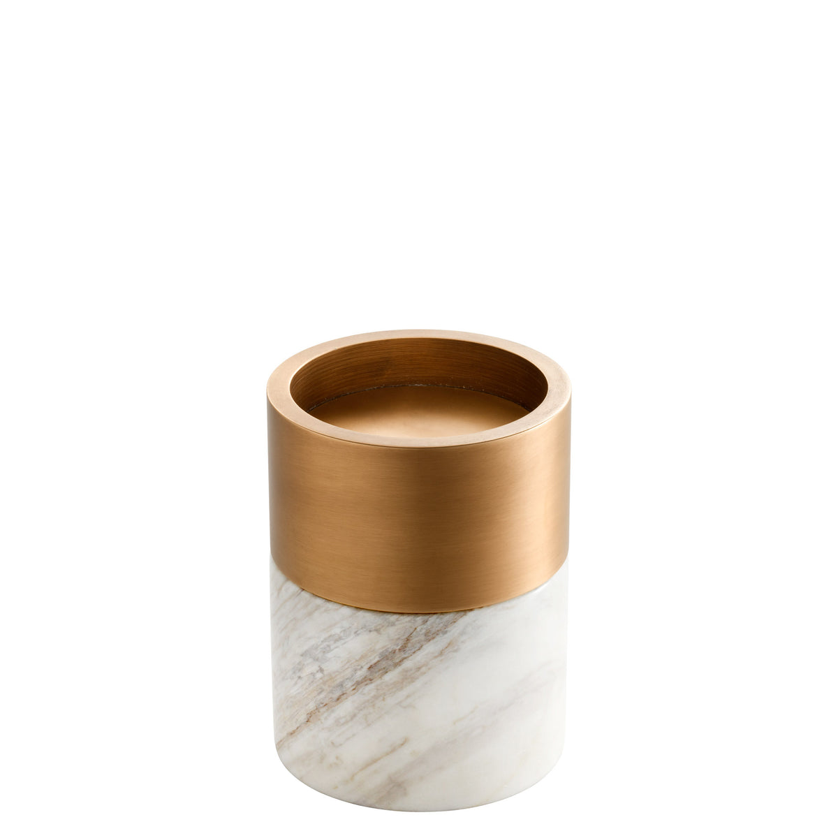 Eichholtz Candle Holder Sierra set of 3 Holders. Comprised of white marble and brushed brass, they work well with a variety of