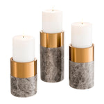 Eichholtz Candle Holder Sierra set of 3 Mixed materials add refinement to the simple design of this 3-piece set of Sierra Candle