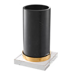 Eichholtz Candle Holder Whitby black marble and crystal glass and featuring a gold finished accent, it works well with