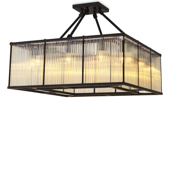 Eichholtz Ceiling Lamp Bernardi Square Elevate your living space with the Bernardi Ceiling Lamp, featuring a sophisticated bronze highlig...