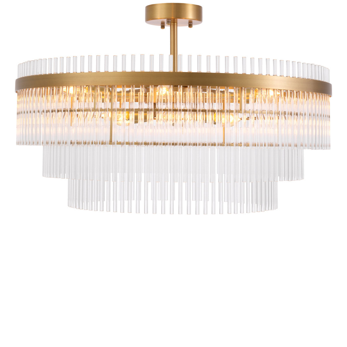Eichholtz Ceiling Lamp East the timeless elegance of 1920 style into your space. The antique brass finish complemented by