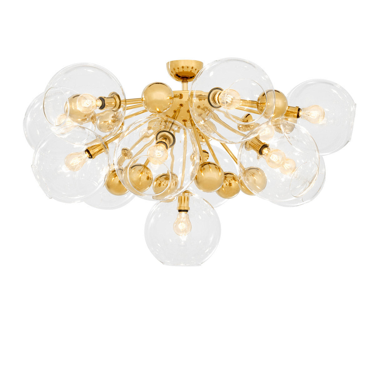 Eichholtz Ceiling Lamp Soleil The gorgeous Soleil Ceiling Lamp features a playful design. Beautiful hand blown clear glass globes