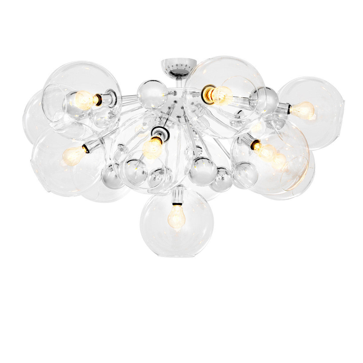 Eichholtz Ceiling Lamp Soleil The gorgeous Soleil Ceiling Lamp features a playful design. Beautiful hand blown clear glass globes