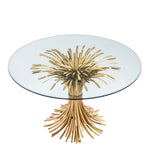 Eichholtz Centre Table Bonheur¸ 130 cm cm includes a sheaf-shaped base and a bevelled clear glass tabletop. Originally a symbol of