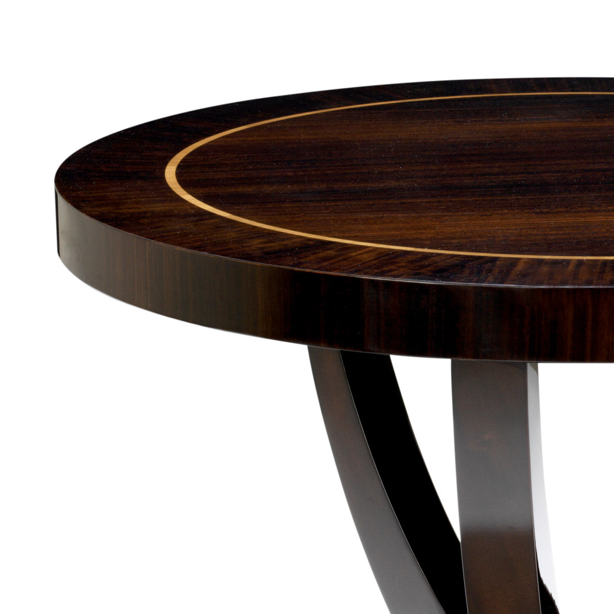Eichholtz Centre Table Umberto smoked eucalyptus figured veneer, it features a highly polished finish with a contrasting inlay detail