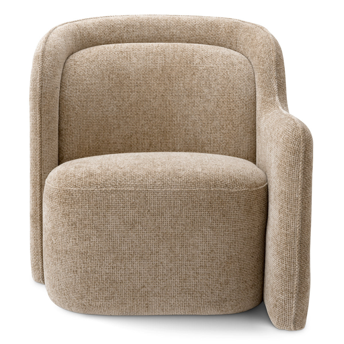 Eichholtz Chair Barrier Right Sand fabric, this armchair exudes a sense of modern sophistication. Its unique design features a