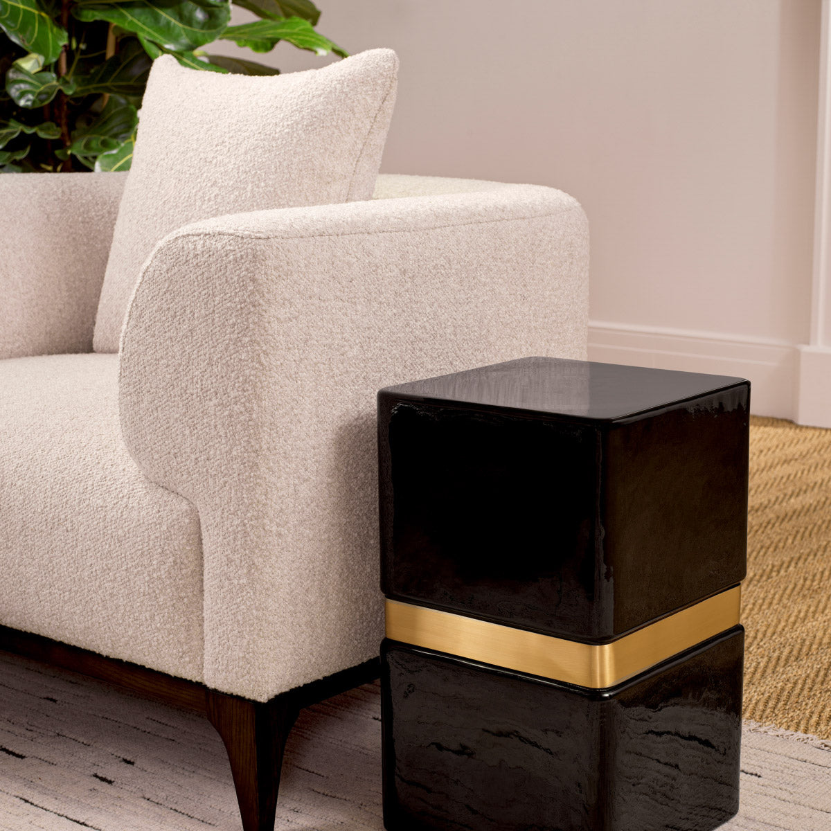 Eichholtz Chair Brannan sleek black base provides a striking contrast, enhancing its modern appeal. Elevate your living space