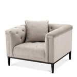 Eichholtz Chair Cesare Inspired by the classic Chesterfield furniture, the Cesare Chair in pebble grey upholstery offers a