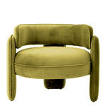 Eichholtz Chair Chaplin pure sophistication with its curved form. Pairing sumptuous Savona vintage green velvet throughout with matching
