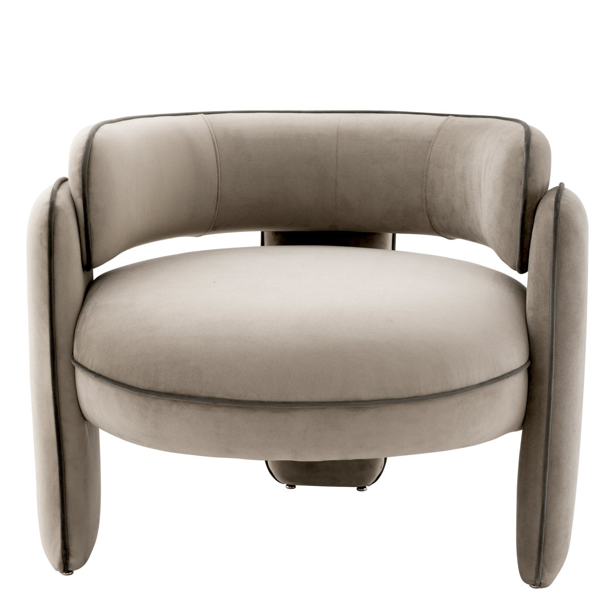 Chair Chaplin - Savona Greige Velvet, Savona Gray Velvet Piping