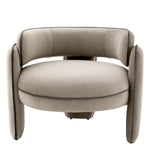 Eichholtz Chair Chaplin pure sophistication with its curved form. Pairing sumptuous Savona greige velvet throughout with grey velvet