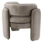 Chair Chaplin - Savona Greige Velvet, Savona Gray Velvet Piping