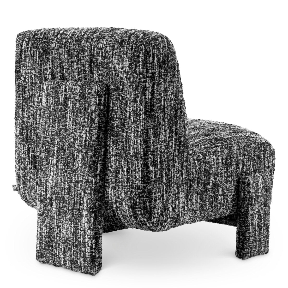 Eichholtz Chair Rockdale black fabric, adding a touch of textured elegance. Its sleek design and impeccable craftsmanship make