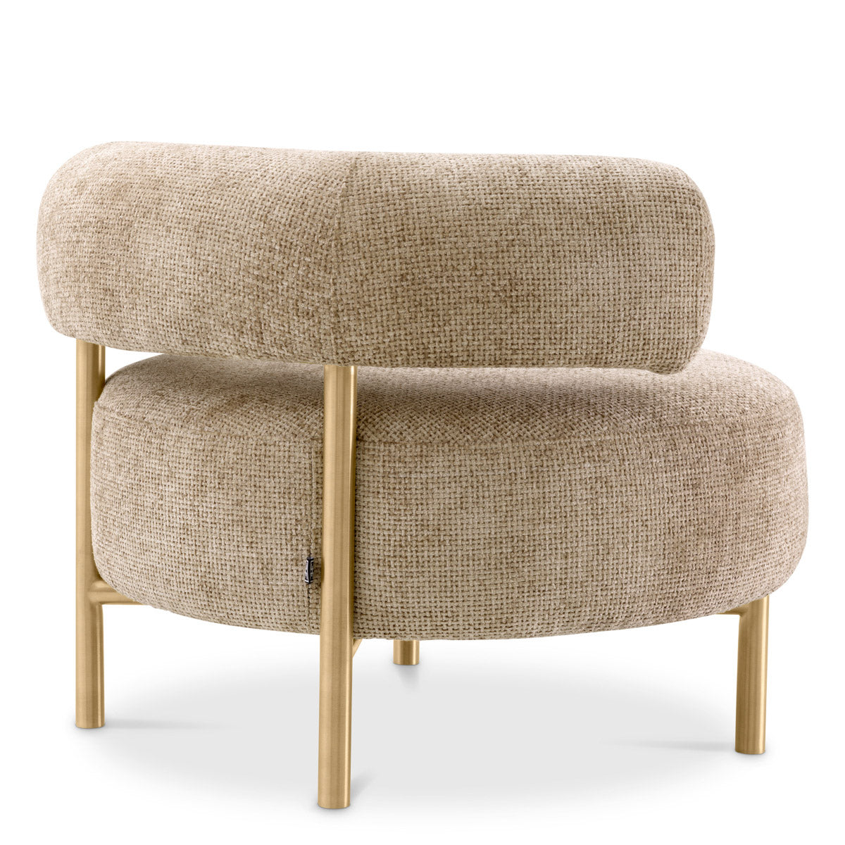 Eichholtz Chair Thompson any space with its lyssa sand upholstery and brushed brass finish legs. Create a grandiose
