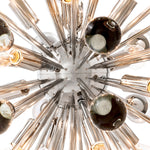 Eichholtz Chandelier Anto L ceiling lamp is adorned with massive spheres of clear glass. The armatures with shiny nickel