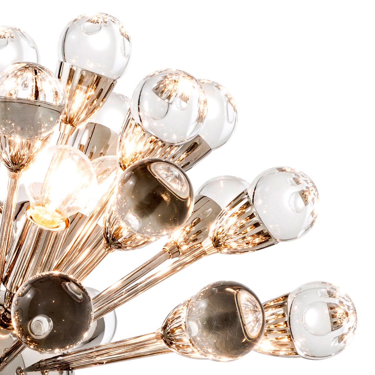 Eichholtz Chandelier Anto S finish features twelve lights that radiate brilliantly from a small center globe. Chandelier Anto S