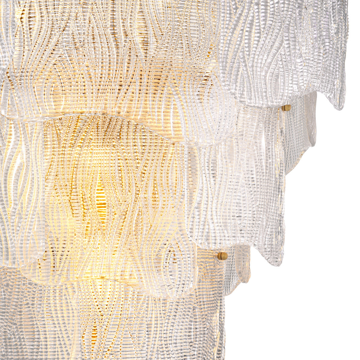 Eichholtz Chandelier Asinara L with the handcrafted Chandelier Asinara L by Eichholtz, where textured glass reflects a warm, radiant
